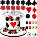 29PCS Casino Cake Decoration Dice Poker Chips Cupcake Cake Topper Set Ball Cake Topper Playing Card Game Theme Picks for Las Vegas Scene Birthday Party Decoration Supplies