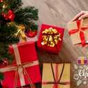 26 Pcs Velvet Christmas Tree Bows Ornaments, 5x7 Inch, 3/8" Wide, Craft Ribbon Bows for Garland Wreath Indoor Outdoor Xmas Decorations, Camel