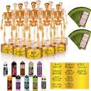 72 Pack Halloween Party Costume Contest Ballot Set of Boxes, 40 Voting Ballots, 10 Skeleton Trophy, 10 Award Ribbons and 12 Gold Stickers for Home Indoor Office Vote Party Game