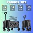 Collapsible Wagon Cart Foldable with Breakes - 360 LBS Heavy Duty Folding Grocery Cart with All Terrain Wheels & Brakes, for Shopping, Beach, Camping, Sports, Garden & Fishing