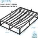 Bilily 14 Inch Queen Bed Frame with Sturdy Steel Slat Support,Heavy Duty Metal Platform Queen Size Mattress Foundation,No Box Spring Needed,Easy Assembly,Noise Free,Black
