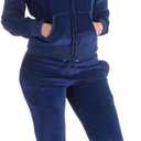 Yasumond Velour Tracksuit Womens 2 Pieces Joggers Outfits Jogging Sweatsuits Set Soft Sports Sweat Suits Pants (X-Large, Navy)