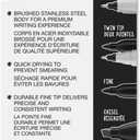 Sharpie Stainless Steel Grip Pen, Fine Point (0.8mm), Black, 1 Count