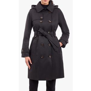 London FogWomen's Hooded Belted Maxi Trench Coat size L London FogWomen's Hooded Belted Maxi Trench Coat size L