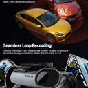 FOCUWAY 4K Front and Rear Dash Cam: Fast 5GHz WiFi & Hands-Free Voice Control, Compact Hidden Design, 24/7 Parking Mode Recording, Supercapacitor & Type-C, Free 64GB Card, Super Night Vision