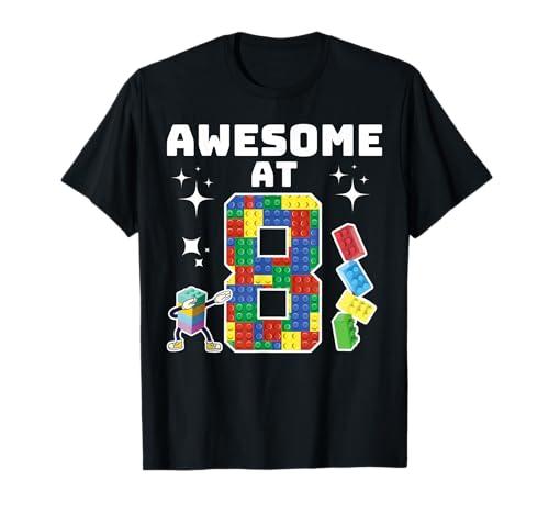 Building Blocks Building Bricks 8th Birthday Boy Dabbing Boy T-Shirt 10