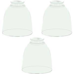 3-Pack Clear Glass Shades, Bell Shaped Glass Shade Covers Ceiling Fan Lamp Replacements, Light Fixtures Lampshade for Chandelier Wall Sconces, 1.61" Fitter Size, 5" High x 4.7" Diameter