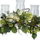 Nearly Natural 4634-CR Hydrangea Triple Candleabrum Centerpiece, Cream 29" x 10.25" x 10.25"