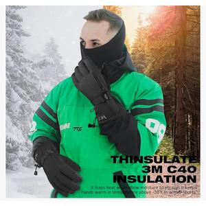 MCTi Waterproof Mens Ski Gloves Winter Warm 3M Thinsulate Snowboard Snowmobile Cold Weather Gloves, Size L