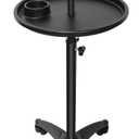 Salon Tray on Wheels, Professional Hair Dyeing Stations with 3 Bowls, Barber Hairstylist and Coloring Rolling Carts, Hairdressers Tools Double Tray for Salon Home Use