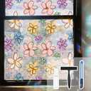 Window Privacy Film-Decorative Stained Glass Window Film Design
Daisy Flower Static Cling Window Privacy Film, UV Resistant Window Film Heat Blocking, Long-Lasting Vinyl, 35.4 x 78.7 Inch
