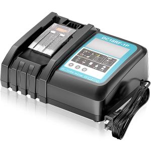 14.4V-18V Charger with LCD Screen Replacement for Makita 18V Battery Charger DC18RA DC18RC DC18RD, Compatible with Makita Battery 18V-14.4V BL1815 BL1820 BL1830 BL1850 BL1860 BL1840 BL1430