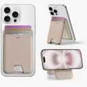 ESR Upgraded Aura for MagSafe Wallet, 5 Card-Holder with Adjustable Stand, RFID Blocking, Magnetic Wallet for iPhone, Slim for iPhone 17/16/15/14/13/12 Series, Not for Mini, Desert Titanium