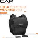 CAP Barbell Adjustable Weighted Vest | Heavy-Duty Workout Vest with Removable Iron Weights for Strength Training, Cardio, Running, and Calisthenics, 100-pound, Black