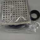 WEBANG 6 Inch Square Shower Drain Nickel Floor Drain with Flange Square Holes Pattern Cover Grate Removable SUS304 Stainless Steel Watermark&CUPC Certified Brushed Nickel