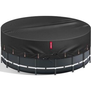 QH.HOME 12Ft Round Pool Cover, [2026 Upgraded Heavy Duty Fabric] Solar Cover for Above Ground Pools, New Super Windproof with 2 Patented Ratchet for Easy Installation, Snug Fit&UV Resistant