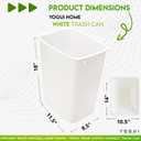 Plastic Trash Can - 35-Quart (9-Gallon) - Indoor Garbage Bin for Kitchen, Home, Office and Commercial Use - Large Waste Disposal Tub, Plastic Waste Container- White. 2 Pieces