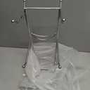 YYW 3 Tier Fruit Bowl for Kitchen Counter, White Gold Silver Ceramic Fruit Stand for Countertop, Home Fruit Rack with Metal Holder, Vegetable Snacks Nuts Bread Candy Storage (Silver)