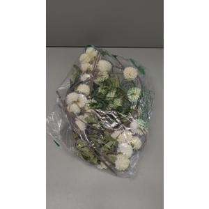 ASTRYAS 10Pcs Beige Artificial Flowers +Small Flowers Fake Mums Floral Stem, Silk Mini Faux Kiku Flower Bulk Pom Pom Chrysanthemum Floral Arrangements for Vase Home Wedding Modern Farmhouse Decor
