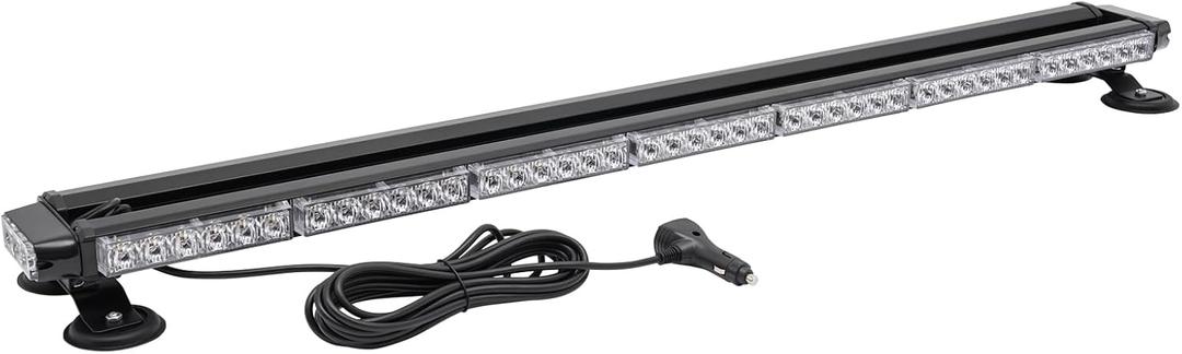 43" 90 LED Strobe Flash Light Bar Amber Emergency Strobe Light 7 Lighting Modes for Trucks Snow Plows Construction Vehicles Security Cars, Roof Top Strobe Beacon Lightbar with Controlle