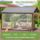 Clear Tarp with Grommets 10x12 ft, 2 Pack 10 Mil Waterproof Vinyl | Clear vinyl tarp,90% transparent for greenhouse,patio,porch enclosure,chicken coop,garden and outdoor cover
