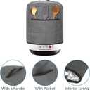 Air Fryer Cover Dust Cover, Round Protective Cover Bag Small Household Appliance Dust Cover with 2 Pocket and Handle for Electric Pressure/Rice Cooker, 38x38.7cm/15x15.2in(Black)