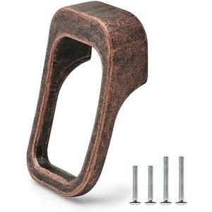 FURFITT 6 Pack Antique Copper Cabinet Pulls 5/8 Inch(16mm) Hole Center Retro Red Bronze Drawer Dresser Handles Vintage Cabinet Hardware Kitchen Cupboard Bathroom Furniture