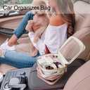 Clear Makeup Bag Travel Size Toiletry Bag Organizer Case Quality PU Leather Transparent Small Cosmetic Bag Car Bag for Essentials with Durable Zipper (White)