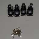 2" Caster Wheels Set of 4, Heavy Duty Casters with Brake, No Noise Locking Polyurethane (PU) Wheels, Swivel Plate Castors Pack 4