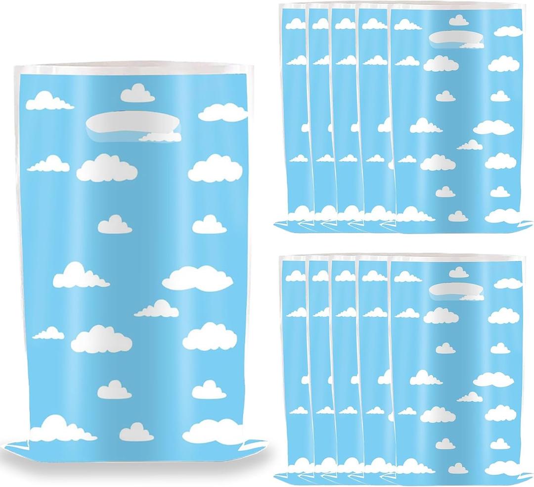 7 x Hatraky 50pcs Blue Sky and White Clouds Party Favors Bags & Goodie Bags