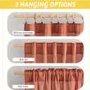 NICETOWN Linen Sheer Burnt Orange Curtains, Rod Pocket & Back Tab Faux Linen Semi Sheer Burlap Window Treatments Privacy with Light Filtering for Bedroom/Living Room, W52 x L95, 2 Panels