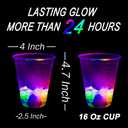 Glowing Party Beer Pong Game for Indoor Outdoor Party Event Fun, Pack with Flashing Color Bright Glow-in-The-Dark Colors for House Parties Birthdays Concerts Weddings BBQ Beach Holidays