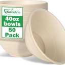 Eco-friendly 50 Pack Disposable Large Paper Bowls - 40oz, 100% Compostable, Sturdy Soup Bowls Perfect For Hot & Cold Food, Cereal, Salads