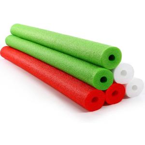 6 Pack Jumbo Pool Noodles Swimming Floating Foam Tube Extra Large Hollow Bright Swimming Pool Noodles Bulk Heavy Duty for Adults(Red,Green,White,55 x 3.5 Inch) 6 Pack Jumbo Pool Noodles Swimming Floating Foam Tube Extra Large Hollow Bright Swimming Pool Noodles Bulk Heavy Duty for Adults(Red,Green,White,55 x 3.5 Inch)