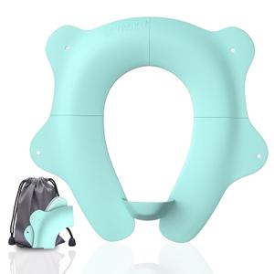 SKYROKU Foldable Kids Toilet Seat  Portable & Anti-Slip Travel Potty Training Seat for Toddlers,Safety material Baby Toilet Seat, Easy Clean & Compact for Home, Daycare, Grandparents House (Ages 2-6) (Blue)