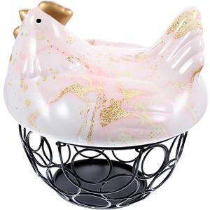 Ciieeo Hen-shaped Basket Decorative Kitchen Storage Practical Mesh Wire Design Multi-function Household Organizer for Homes Restaurants and Weddings