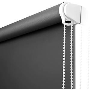 NUTRO CHILL Window Blinds, Blackout Roller Shades for Windows Thermal Insulated Fabric Roller Window Blinds for Home, Hotel, Restaurant, Office (58" W x 68" L,Black)