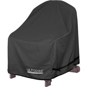 ULTCOVER Waterproof Patio Adirondack Chair Cover for Outdoor Chair Size Upto 28W x 31D x 36H inch, Black