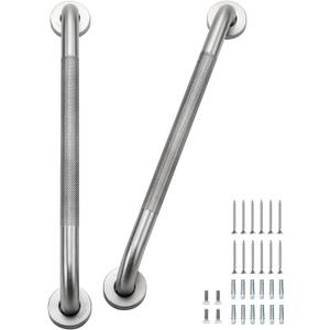 Grab Bars for Shower 2 Pack 18-Inch, Stainless Steel Anti-Slip Safety Shower Handle for Elderly Bathroom Wall Support Handicap Handicap Grab Bars for Seniors, Brushed Nickel