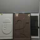 3D Textured Framed Abstract Wall Art, 3 Piece Modern Paintings Artwork for Walls, Black White Brown Geometric Sandstone Texture Pictures for Living Room Dining Room Bedroom Office Wall Decor 16x24 In