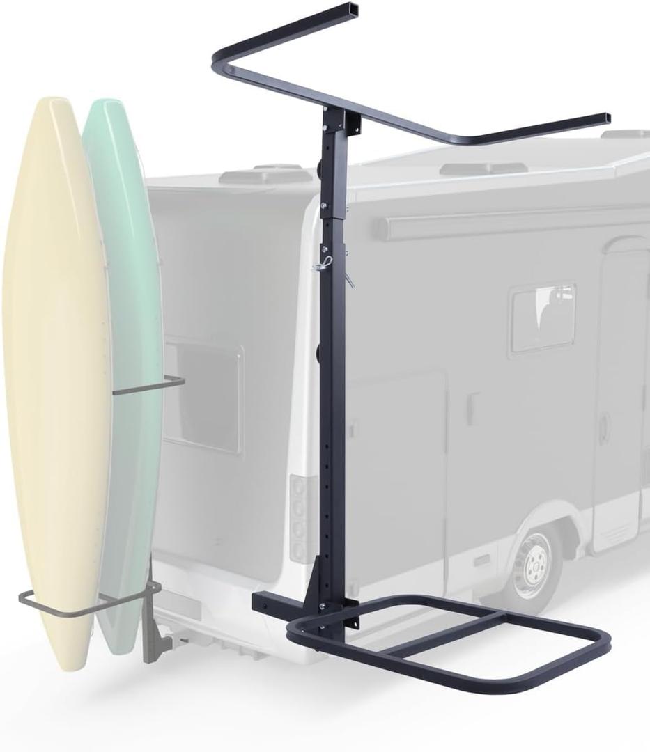 Upgraded 2 Kayak Rack for RV Truck SUV Hitch-Mounted Kayak Carrier Vertical Storage Solution Up to 12 feet