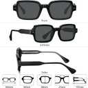 STGATN Acetate Square Polarized Sunglasses for Womens,UV400 Protect Retro Narrow Frame Shades Glasses (1. Gray Lenses)