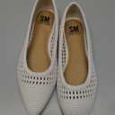 SM NEW YORK Women's Braided Pointed Toe Flat Shoes, White, Size 7.5