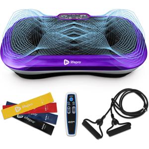 Lifepro Waver Vibration Plate Exercise Machine  High-Intensity Vibration for Muscle Activation, Full-Body Workout Vibrating Platform with Loop Bands, Fitness Equipment for Strength Toning & Fat Loss (Purple)