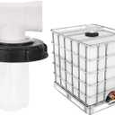 PATIKIL T-Shape IBC Lid Filter Cover 163mm Plastic Ton Barrel Cover with Washable Nylon Filter IBC Tote Hose Adapter IBC Tank Container for Rain Tank 1000L IBC Tank, Black White
