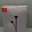 Globe Electric 67135 72" Torchiere Floor Lamp and Adjustable Reading Light, Matte Black, Frosted Shade, Dual Rotary Switch, 3-Step Dimming, Modern Lighting for Living Room or Office