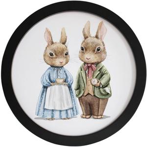 Round Photo Frame for Wall, Picture Frame Wall Decor Wood MDF Photo Frame for Home Office Wall Decor Black 8in