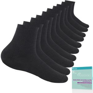 Revosoxs Diabetic Socks for Women Men,5 Pairs Non Binding Diabetic Ankle Wide Stretchy Loose Seamless Socks  9-11