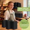 MESHA Kraft Gift Bags 200 Pack 5.25x3.75x8 Inch Small Black Paper Bags with Handles Bulk for Small Business,Birthday,Party,Wedding,Retail,Shopping Bag