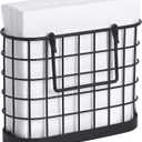 HOMECLASS6 Black Napkin Holder - Vintage Napkin Holders for Kitchen Farmhouse Decor. Upright Paper Napkin Holder for Tables, Bar, or Restaurant. Matte Black.